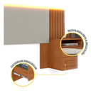 Ver imagem 4 de Cabeceira Barcelona Box Casal Ripada com LED e USB - Tcil