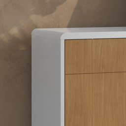 Aparador Buffet 3 Portas Bordas Arredondadas Pés Madeira 1,20cm Catar - Tauari/Off White - 4