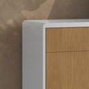 Ver imagem 4 de Aparador Buffet 3 Portas Bordas Arredondadas Pés Madeira 1,20cm Catar - Tauari/Off White
