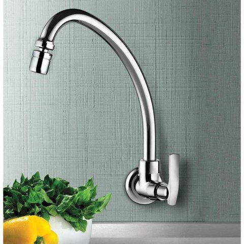 Torneira para Cozinha de Parede com Bica Móvel One Cromado 1/2