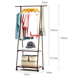 Arara Guarda-Roupas Sapatos Cabideiro Sapateira Organizaçao com Roda Multifunçoes Prateleiras - 4