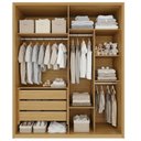 Ver imagem 4 de Conjunto Infantil/Juvenil Guarda-Roupa e Cômoda Lizz 4 Portas 16 Gavetas MDF Hannover