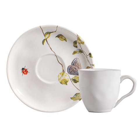 Conjunto 6 Xícaras de Chá com Pires Stoneware Bio Sereno 210ml Porto Brasil
