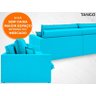 Sofá Tango 2,20M Sem Caixa, Retrátil e Reclinável Velosuede Turquesa - Netsofás - 4