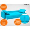 Sofá Tango 2,20M Sem Caixa, Retrátil e Reclinável Velosuede Turquesa - Netsofás - 5