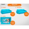 Sofá Tango 2,20M Sem Caixa, Retrátil e Reclinável Velosuede Turquesa - Netsofás - 3