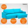 Sofá Tango 2,20M Sem Caixa, Retrátil e Reclinável Velosuede Turquesa - Netsofás - 8