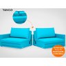 Sofá Tango 2,20M Sem Caixa, Retrátil e Reclinável Velosuede Turquesa - Netsofás - 9