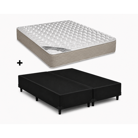 Cama Base Casal Bipartido Preto Colchão Tecnopedic Revolution New One Face 138x188 - Castor