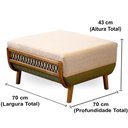 Ver imagem 3 de Puff Blendi Ozki Madeira Eucalipto Cedro Tecido Composê Cinza e Verde Corda Redonda Verde