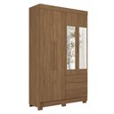 Ver imagem 2 de Guarda-roupa Solteiro Sonora 4 Portas 2 Gavetas Jatoba com Espelho - Pnr Móveis