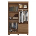 Ver imagem 3 de Guarda-roupa Solteiro Sonora 4 Portas 2 Gavetas Jatoba com Espelho - Pnr Móveis