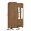 Ver imagem 4 de Guarda-roupa Solteiro Sonora 4 Portas 2 Gavetas Jatoba com Espelho - Pnr Móveis