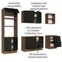 Ver imagem 5 de Armário de Cozinha Completa 250cm Rustic/Preto Agata Madesa 01