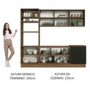 Ver imagem 6 de Armário de Cozinha Completa 250cm Rustic/Preto Agata Madesa 01