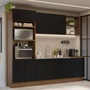Ver imagem 1 de Armário de Cozinha Completa 250cm Rustic/Preto Agata Madesa 01