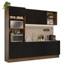Ver imagem 3 de Armário de Cozinha Completa 250cm Rustic/Preto Agata Madesa 01