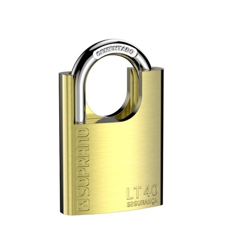 Cadeado de Alta Segurança 40mm Lt40 Latão Escovado Blister Soprano