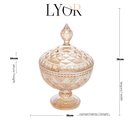 Ver imagem 5 de Potiche de Cristal com Pé Diamond Âmbar Metalizado 15cm X 23cm - Lyor