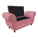 Ver imagem 4 de Divã Recamier Com Baú Grécia 1,55 Cm Suede Rose