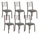 Ver imagem 2 de Kit 6 Cadeiras Paraty Corino Paraopeba Tubo Marrom Cafe