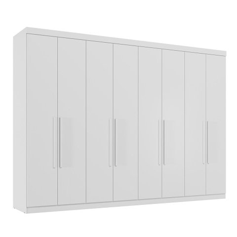 Guarda Roupa Roupeiro Casal 8 Portas 4 Gavetas Master New 8.4 Branco Santos Andirá