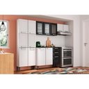 Ver imagem 1 de Cozinha Modulada Completa Múltipla 4 Peças (2 Armários + 1 Balcão + 1 Paneleiro) C4P78 Branco/Preto