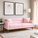 Ver imagem 2 de Sofá Living 2 Lugares 200cm Viena Sala de Estar Recepção Suede Rosa Bebe - Incasa Decor