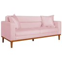 Ver imagem 3 de Sofá Living 2 Lugares 200cm Viena Sala de Estar Recepção Suede Rosa Bebe - Incasa Decor