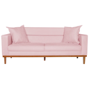 Ver imagem 1 de Sofá Living 2 Lugares 200cm Viena Sala de Estar Recepção Suede Rosa Bebe - Incasa Decor