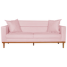 Sofá Living 2 Lugares 200cm Viena Sala de Estar Recepção Suede Rosa Bebe - Incasa Decor - 1