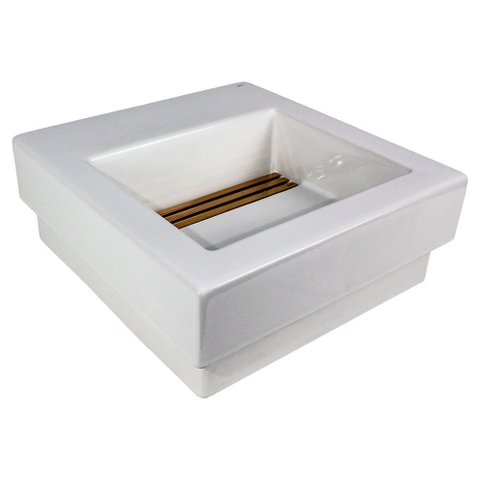 Cuba de Sobrepor Quadrada com Grelha e Válvula Oculta 42,5x41cm Branco Red Gold - L.1042.gl.rd.17