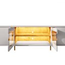 Ver imagem 3 de Rack para Tv até 75 Polegadas Juquehy 4 Portas com Vidro e Led Off White/naturalle - Móveis Bechara