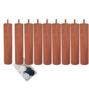 Conjunto de 9 Pés de Madeira 20cm Dimader Pé para Cama Box Casal Pé Palito Mel