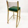 Conjunto 2 peças Banqueta Empilhável Alta para Bar cor Dourado Fosco assento veludo verde - 3