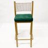 Conjunto 2 peças Banqueta Empilhável Alta para Bar cor Dourado Fosco assento veludo verde - 5