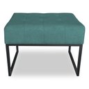 Ver imagem 3 de Puff Lisa Suede Azul Turquesa Base Metálica Industrial Preto - Pallazio