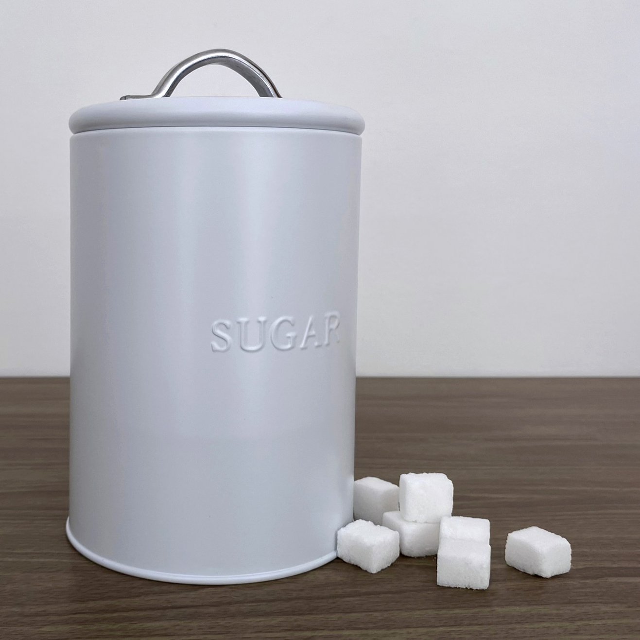 Lata de Açúcar Hermética Branca com Alça Design Minimalista