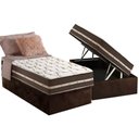 Ver imagem 1 de Cama Box Baú Solteiro: Colchão Molas Anjos Superlastic Classic + Base CRC Suede Brown(88x188)
