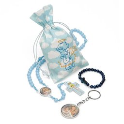 Kit Infantil Anjo da Guarda Menino Azul - Terço Chaveiro e Pulseira Fornecedor 1 170994 (f1-ct1-a-1) - 1