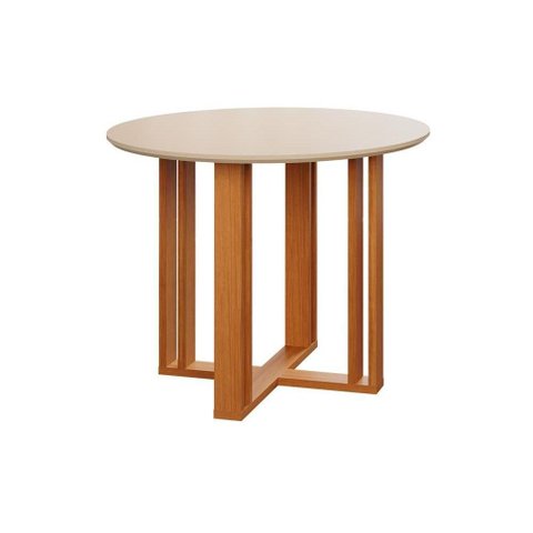 Mesa Multiuso Cozinha Flora c/ Tampo Madeirado 109cm Nature/Off White - Cimol
