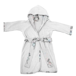 Roupão Infantil Tecebem com Capuz Malha Carlota Plush Atoalhado Branco