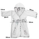 Ver imagem 2 de Roupão Infantil Tecebem com Capuz Malha Carlota Plush Atoalhado Branco