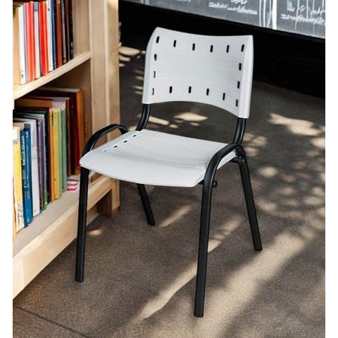 Cadeira Iso Base Preto Escola, Escritório Branco