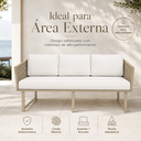 Ver imagem 2 de Sofá 3 Lugares Corda Náutica Rami Alumínio Champanhe Área Externa Piscina Gourmet Varanda Jardim