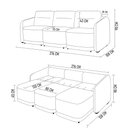 Ver imagem 4 de Sofá Cama Casal para Sala 276cm Polska K04 Bouclê Bege Escuro - Mpozenato