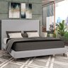 Cama Casal Queen Base Box Pés de Madeira 176cm Otto P05 Veludo Cinza - Lyam Decor - 2