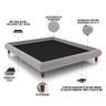 Cama Casal Queen Base Box Pés de Madeira 176cm Otto P05 Veludo Cinza - Lyam Decor - 4
