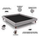 Ver imagem 4 de Cama Casal Queen Base Box Pés de Madeira 176cm Otto P05 Veludo Cinza - Lyam Decor