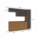Ver imagem 3 de Cozinha Compacta Modulada 5 Peças com Paneleiro Vibra Marrom/Canela/Grafite Super Brilho